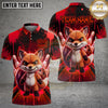 Maxcorners Bowling Fox Polo Shirt Cute Fierce Fox Character Bowling Pins Design Multi Options Personalized Name, Team Name Unisex 3D Shirt (4 Colors)