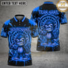 Maxcorners Bowling Shirt Blue Crystal Monkey Darts Design Multi Options Personalized Name, Team Name Unisex 3D Shirt