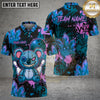 Maxcorners Bowling Koala Crystal Bear Graffiti Splatter Neon Crystal Theme Personalized Name Team Name Cute Striking Pins Modern League Style Unisex 3D Shirt (4 Colors)