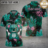 Maxcorners Bowling Koala Crystal Bear Graffiti Splatter Neon Crystal Theme Personalized Name Team Name Cute Striking Pins Modern League Style Unisex 3D Shirt (4 Colors)