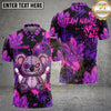 Maxcorners Bowling Koala Crystal Bear Graffiti Splatter Neon Crystal Theme Personalized Name Team Name Cute Striking Pins Modern League Style Unisex 3D Shirt (4 Colors)