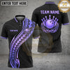 Maxcorners Bowling Tribal Design Striking Ball Emblem Bold Pattern Personalized Name & Team Name Unisex 3D Shirt (4 Colors)