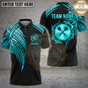 Maxcorners Darts Polo Shirt Crossed Darts Emblem Tribal Design Multi Options Personalized Name, Team Name Unisex 3D Shirt (6 Colors)
