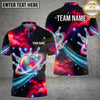 Maxcorners Bowling Cosmic Galaxy Space Planet Ring Bowling Ball Pins Multi Options Personalized Name, Team Name Unisex 3D Shirt (4 Colors)