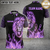 Maxcorners Bowling Flaming Lion Grid Pattern Bowling Ball Pins Multi Options Personalized Name, Team Name Unisex 3D Shirt (4 Colors)