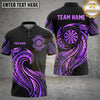 Maxcorners Darts Polo Shirt Dynamic Tribal Wave Dartboard Design Multi Options Personalized Name, Team Name Unisex 3D Shirt (6 Colors)