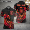 Maxcorners Darts Polo Shirt Dynamic Tribal Wave Dartboard Design Multi Options Personalized Name, Team Name Unisex 3D Shirt (6 Colors)