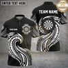 Maxcorners Darts Polo Shirt Dynamic Tribal Wave Dartboard Design Multi Options Personalized Name, Team Name Unisex 3D Shirt (6 Colors)