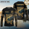 Maxcorners Fishing Black Teal Gold Tribal Ocean Design Custom Name & Team Name 3D Shirts (13 Breeds)
