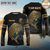 Maxcorners Fishing Black Teal Gold Tribal Ocean Design Custom Name & Team Name 3D Shirts (13 Breeds)