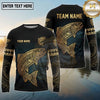 Maxcorners Fishing Black Teal Gold Tribal Ocean Design Custom Name & Team Name 3D Shirts (13 Breeds)