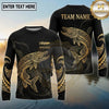 Maxcorners Fishing Black Gold Tribal Ocean Wave Design Custom Name & Team Name 3D Shirts (13 Breeds)