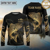 Maxcorners Fishing Black Gold Tribal Ocean Wave Design Custom Name & Team Name 3D Shirts (13 Breeds)