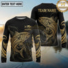 Maxcorners Fishing Black Gold Tribal Ocean Wave Design Custom Name & Team Name 3D Shirts (13 Breeds)