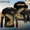 Maxcorners Fishing Black Gold Tribal Splash Design Custom Name & Team Name 3D Shirts Ver 2(13 Breeds)