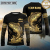 Maxcorners Fishing Black Gold Tribal Splash Design Custom Name & Team Name 3D Shirts Ver 2(13 Breeds)