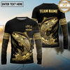 Maxcorners Fishing Black Gold Tribal Splash Design Custom Name & Team Name 3D Shirts Ver 2(13 Breeds)