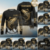 Maxcorners Fishing Black Gold Tribal Wave Design Custom Name & Team Name 3D Shirts (13 Breeds)