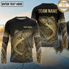 Maxcorners Fishing Black Teal Gold Tribal Splash Design Custom Name & Team Name 3D Shirts (13 Breeds)