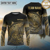 Maxcorners Fishing Black Teal Gold Tribal Splash Design Custom Name & Team Name 3D Shirts (13 Breeds)