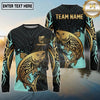 Maxcorners Fishing Black Gold Tribal Polynesian Design Custom Name & Team Name 3D Shirts (13 Breeds)