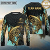 Maxcorners Fishing Black Gold Tribal Polynesian Design Custom Name & Team Name 3D Shirts (13 Breeds)