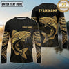 Maxcorners Fishing Black Gold Tribal Polynesian Design Custom Name & Team Name 3D Shirts Ver 2 (13 Breeds)