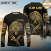 Maxcorners Fishing Black Gold Tribal Polynesian Design Custom Name & Team Name 3D Shirts Ver 2 (13 Breeds)
