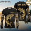 Maxcorners Fishing Black Gold Tribal Polynesian Design Custom Name & Team Name 3D Shirts Ver 2 (13 Breeds)