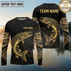 Maxcorners Fishing Black Gold Tribal Polynesian Design Custom Name & Team Name 3D Shirts Ver 2 (13 Breeds)