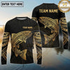 Maxcorners Fishing Black Gold Tribal Polynesian Design Custom Name & Team Name 3D Shirts Ver 2 (13 Breeds)