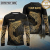 Maxcorners Fishing Black Gold Tribal Water Splash Design Custom Name & Team Name 3D Shirts Ver 2 (13 Breeds)