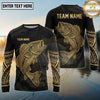 Maxcorners Fishing Black Gold Tribal Water Splash Design Custom Name & Team Name 3D Shirts Ver 2 (13 Breeds)
