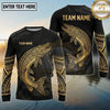 Maxcorners Fishing Black Gold Tribal Water Splash Design Custom Name & Team Name 3D Shirts Ver 2 (13 Breeds)
