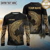 Maxcorners Fishing Black Gold Tribal Water Splash Design Custom Name & Team Name 3D Shirts Ver 2 (13 Breeds)