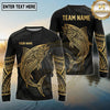 Maxcorners Fishing Black Gold Tribal Water Splash Design Custom Name & Team Name 3D Shirts Ver 2 (13 Breeds)