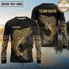 Maxcorners Fishing Black Gold Tribal Water Splash Design Custom Name & Team Name 3D Shirts Ver 2 (13 Breeds)