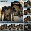 Maxcorners Fishing Black Gold Tribal Water Splash Design Custom Name & Team Name 3D Shirts Ver 2 (13 Breeds)
