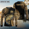 Maxcorners Fishing Black Gold Tribal Water Splash Design Custom Name & Team Name 3D Shirts Ver 5 (13 Breeds)