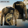 Maxcorners Fishing Black Gold Tribal Water Splash Design Custom Name & Team Name 3D Shirts Ver 5 (13 Breeds)