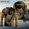Maxcorners Fishing Black Gold Tribal Water Splash Design Custom Name & Team Name 3D Shirts Ver 5 (13 Breeds)