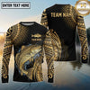 Maxcorners Fishing Black Gold Tribal Water Splash Design Custom Name & Team Name 3D Shirts Ver 5 (13 Breeds)