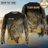 Maxcorners Fishing Black Gold Gradient Tribal Design Custom Name & Team Name 3D Shirts (13 Breeds)