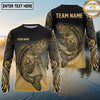 Maxcorners Fishing Black Gold Gradient Tribal Design Custom Name & Team Name 3D Shirts (13 Breeds)