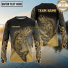 Maxcorners Fishing Black Gold Gradient Tribal Design Custom Name & Team Name 3D Shirts (13 Breeds)