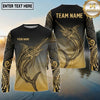 Maxcorners Fishing Black Gold Gradient Tribal Design Custom Name & Team Name 3D Shirts (13 Breeds)