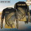 Maxcorners Fishing Black Gold Gradient Tribal Design Custom Name & Team Name 3D Shirts (13 Breeds)