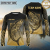 Maxcorners Fishing Black Gold Gradient Tribal Design Custom Name & Team Name 3D Shirts (13 Breeds)