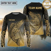 Maxcorners Fishing Black Gold Gradient Tribal Design Custom Name & Team Name 3D Shirts (13 Breeds)
