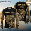Maxcorners Fishing Black Gold Tribal Hook Design Custom Name & Team Name 3D Shirts (13 Breeds)